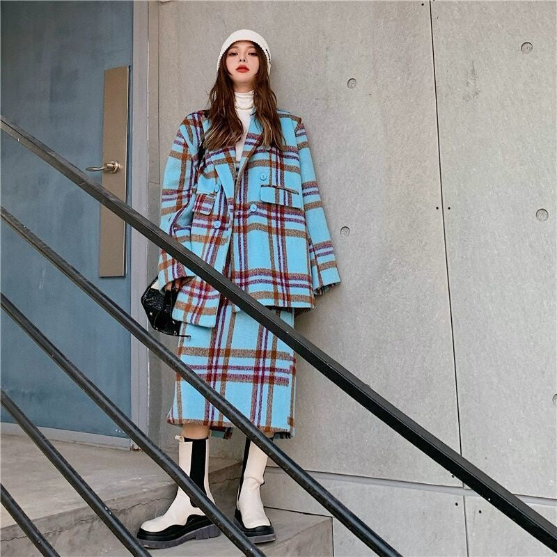 Plaid coat × Plaid  SET UP