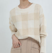 画像をギャラリービューアに読み込む, Plaid cropped knit
