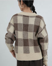 画像をギャラリービューアに読み込む, Plaid cropped knit
