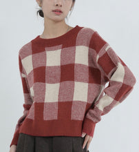 画像をギャラリービューアに読み込む, Plaid cropped knit
