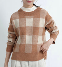 画像をギャラリービューアに読み込む, Plaid cropped knit
