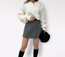 画像をギャラリービューアに読み込む, half zip short knit pullover
